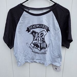 Hogwarts Raglan Crop T-Shirt Harry Potter Size XL Romwe NWT
